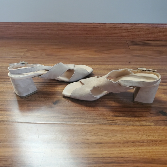 Paul Green Shoes - Paul Green Remy Suede Cross Strap with Buckle Block Heel